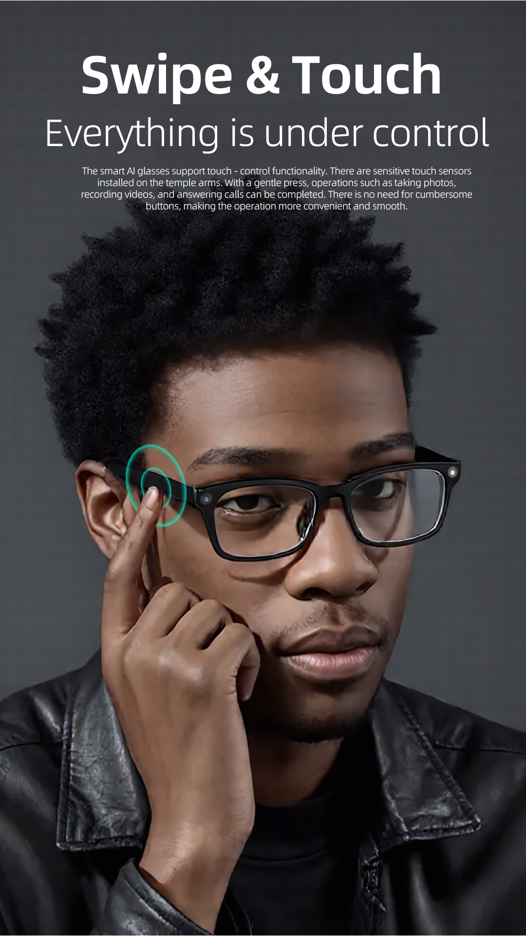 AI Smart Glasses – Open-Ear Bluetooth Audio, Built-In Camera, Real-Time Translation & Voice Assistant