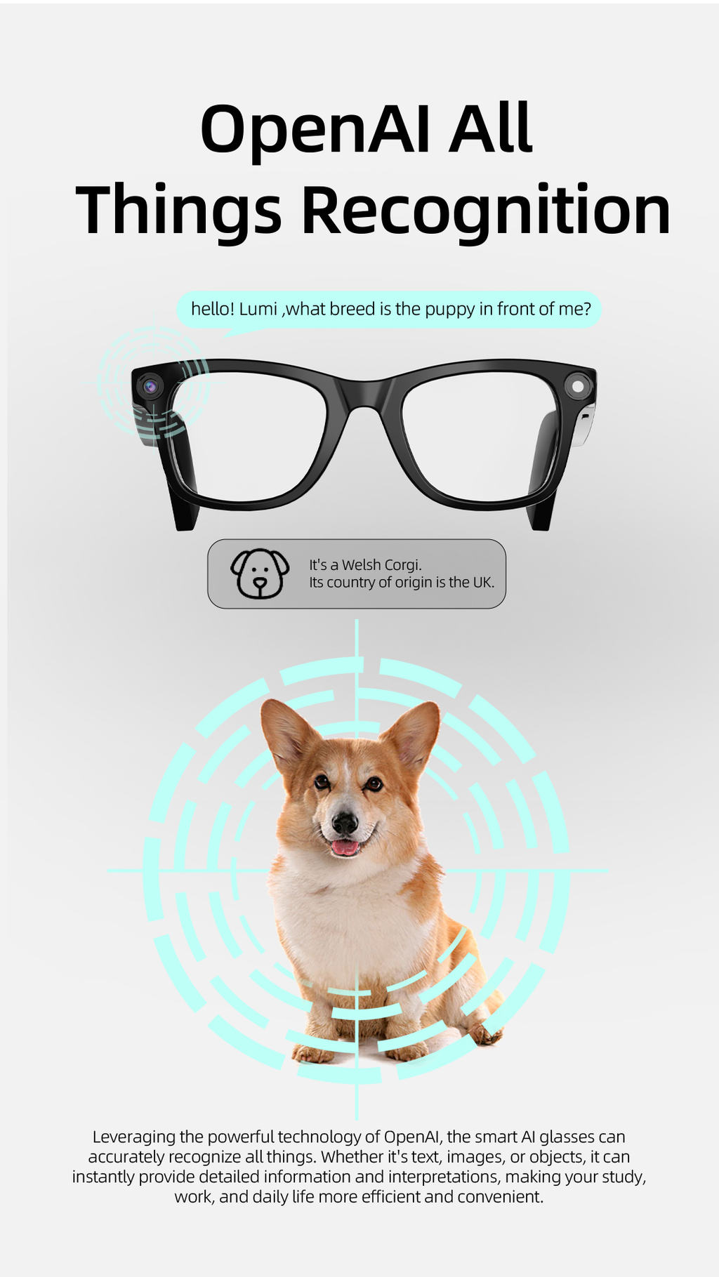AI Smart Glasses – Open-Ear Bluetooth Audio, Built-In Camera, Real-Time Translation & Voice Assistant