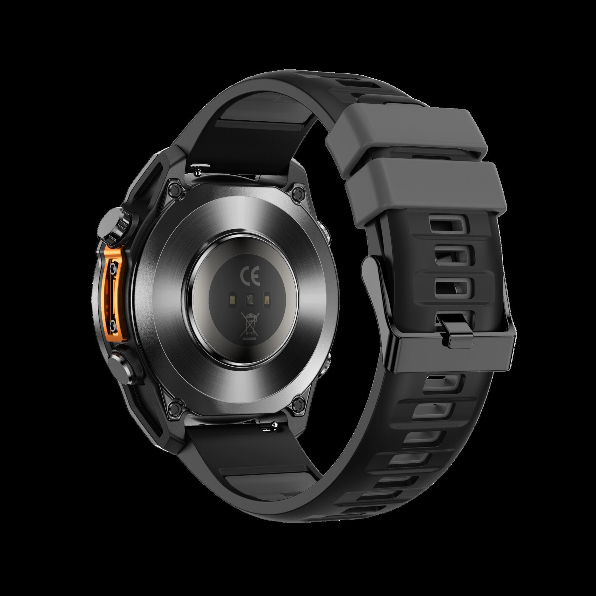 HD300 Smart Watch Black Silicone - Angle View