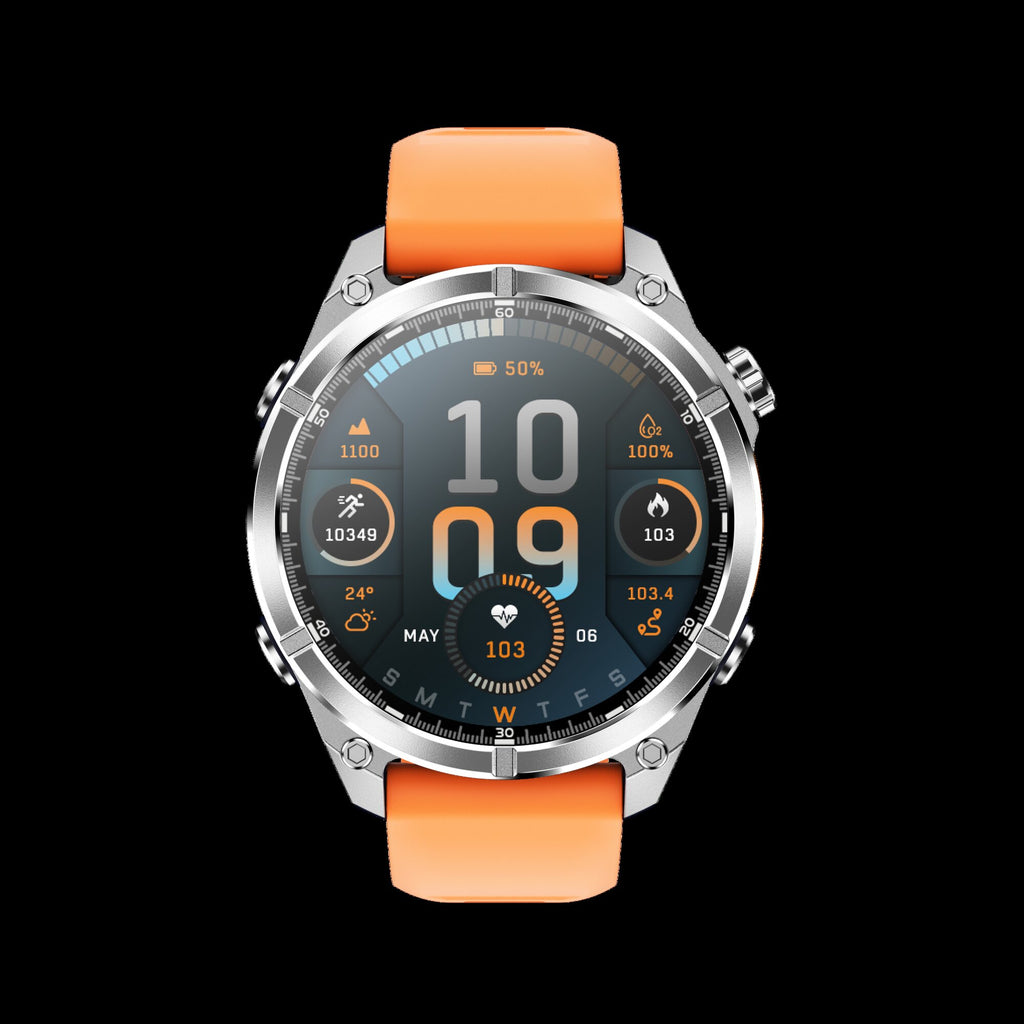 HD300 Smart Watch Orange Silicone - Back View