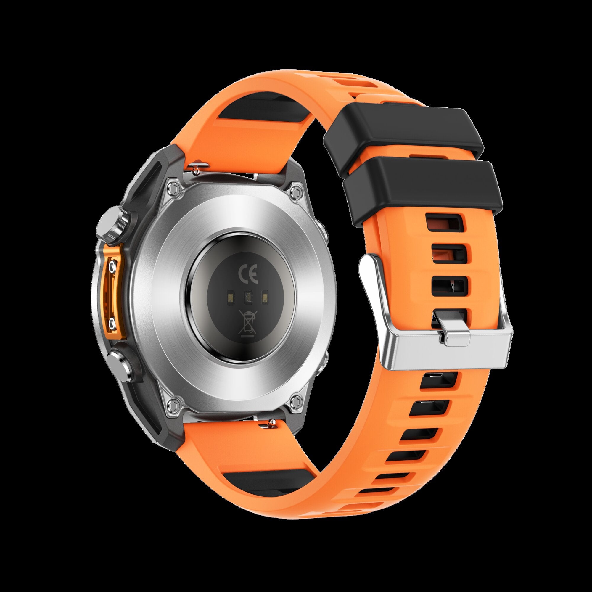 HD300 Smart Watch Orange Silicone - Angle View