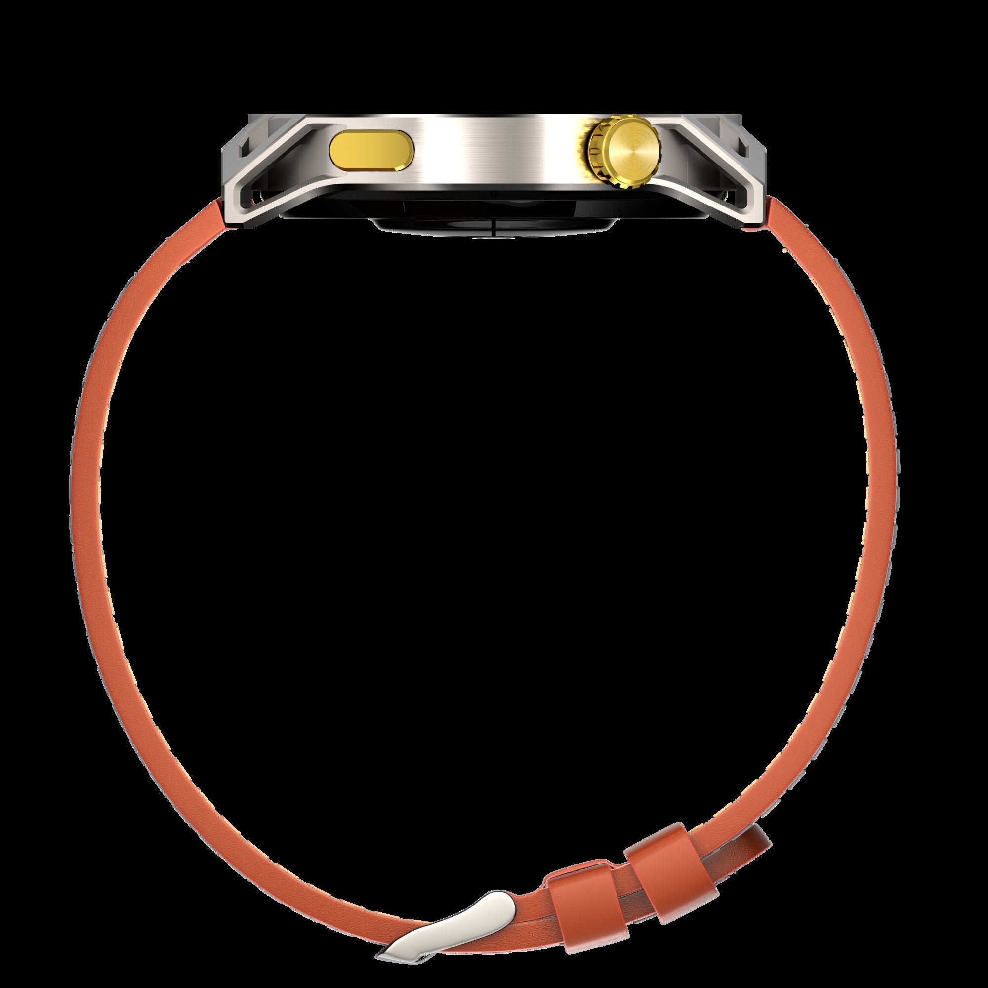 LEWEAR L-X1 Smart Watch Silver Case Side Profile View